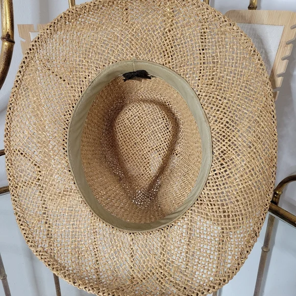 Tan Straw Cowboy Hat Rancher Western Bohemain Country Festival - Picture 8 of 8